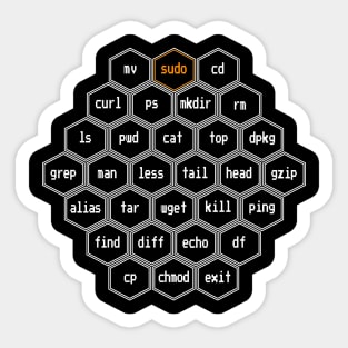 Hacker Linux Commands CLI Sudo Cybersecurity Sticker